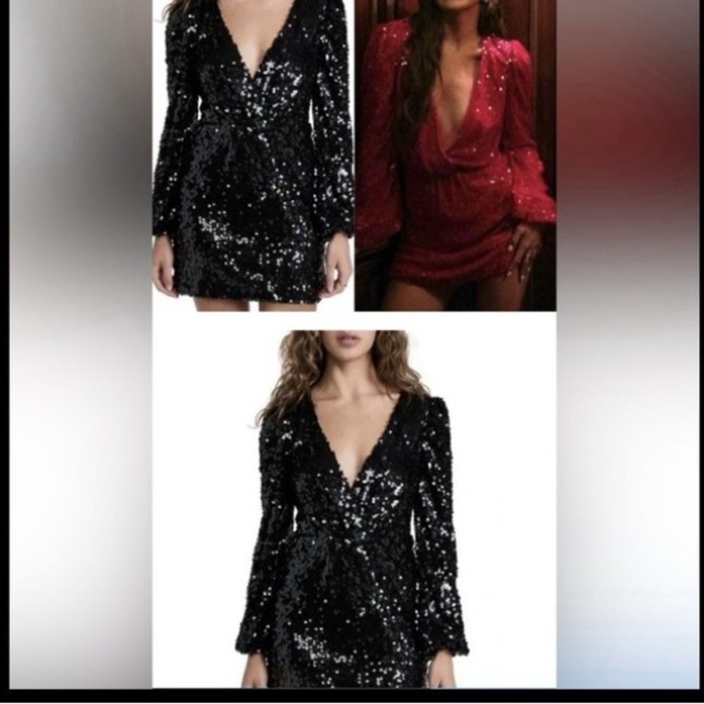 Wayf Shimmering Black Sequin Dress size Medium. New with tags.